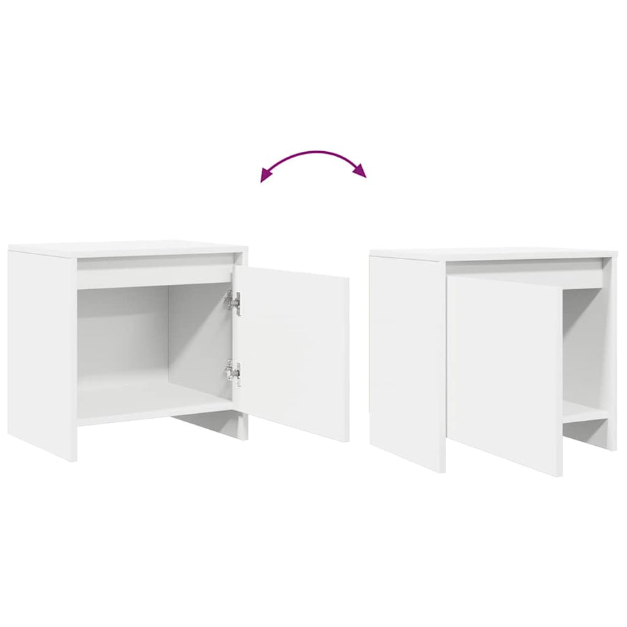 Bedside Cabinet White 45x34x44.5 cm Engineered Wood