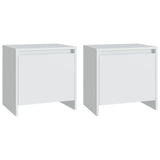 Bedside Cabinets 2 pcs White 45x34x44.5 cm Engineered Wood - Front View