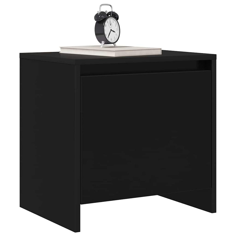 Bedside Cabinet Black 45x34x44.5 cm Engineered Wood
