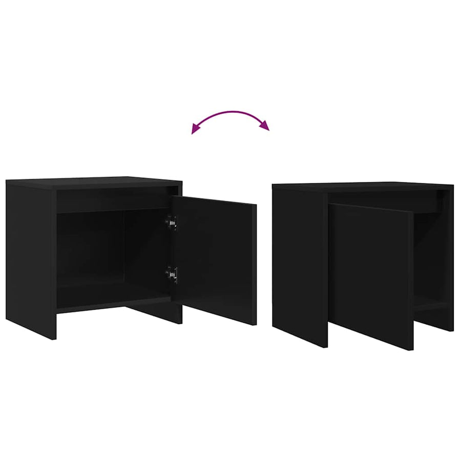 Bedside Cabinet Black 45x34x44.5 cm Engineered Wood