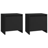 Bedside Cabinets 2 pcs Black 45x34x44.5 cm Engineered Wood - Front View