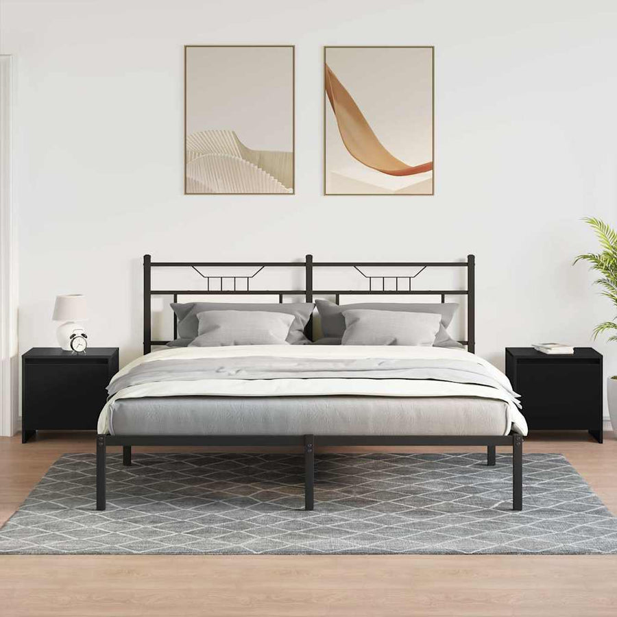 Bedside Cabinets 2 pcs Black 45x34x44.5 cm Engineered Wood