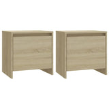 Bedside Cabinets 2 pcs Sonoma Oak 45x34x44.5 cm Engineered Wood - Front View