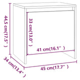 Bedside Cabinet Concrete Grey 45x34x44.5 cm Engineered Wood - Extra Image