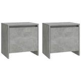 Bedside Cabinets 2 pcs Concrete Grey 45x34x44.5 cm Engineered Wood - Front View