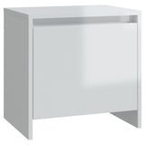 Bedside Cabinet High Gloss White 45x34x44.5 cm Engineered Wood - Front View