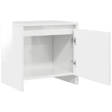 Bedside Cabinet High Gloss White 45x34x44.5 cm Engineered Wood