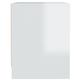 Bedside Cabinet High Gloss White 45x34x44.5 cm Engineered Wood - Rear View