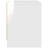 Bedside Cabinet High Gloss White 45x34x44.5 cm Engineered Wood