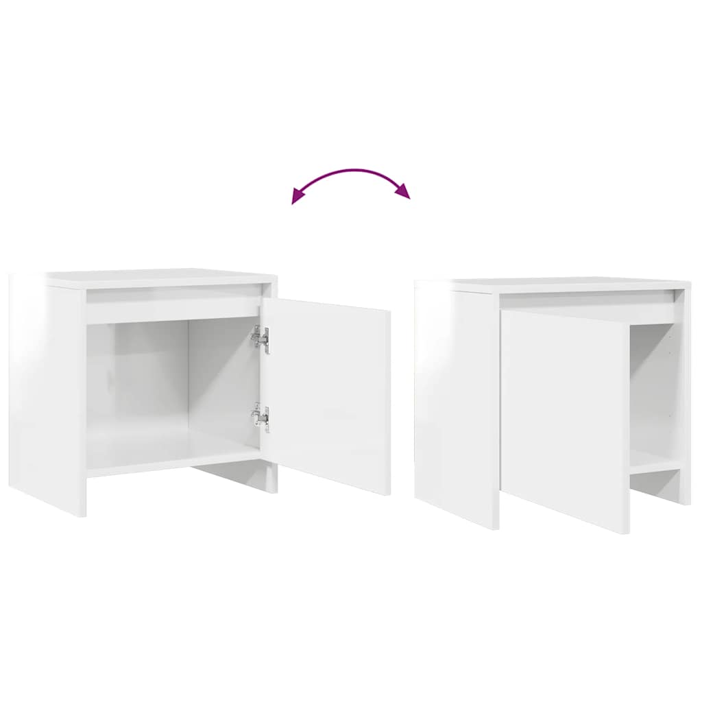 Bedside Cabinet High Gloss White 45x34x44.5 cm Engineered Wood