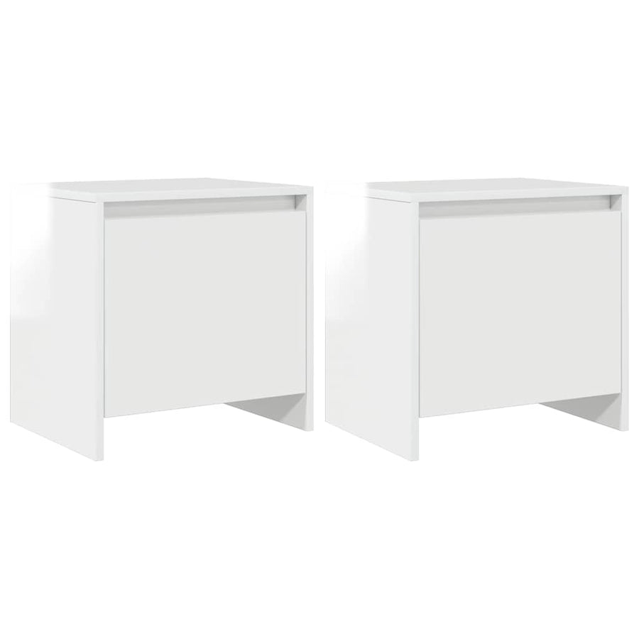 Bedside Cabinets 2 pcs High Gloss White 45x34x44.5 cm Engineered Wood
