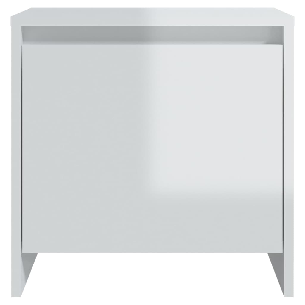 Bedside Cabinets 2 pcs High Gloss White 45x34x44.5 cm Engineered Wood