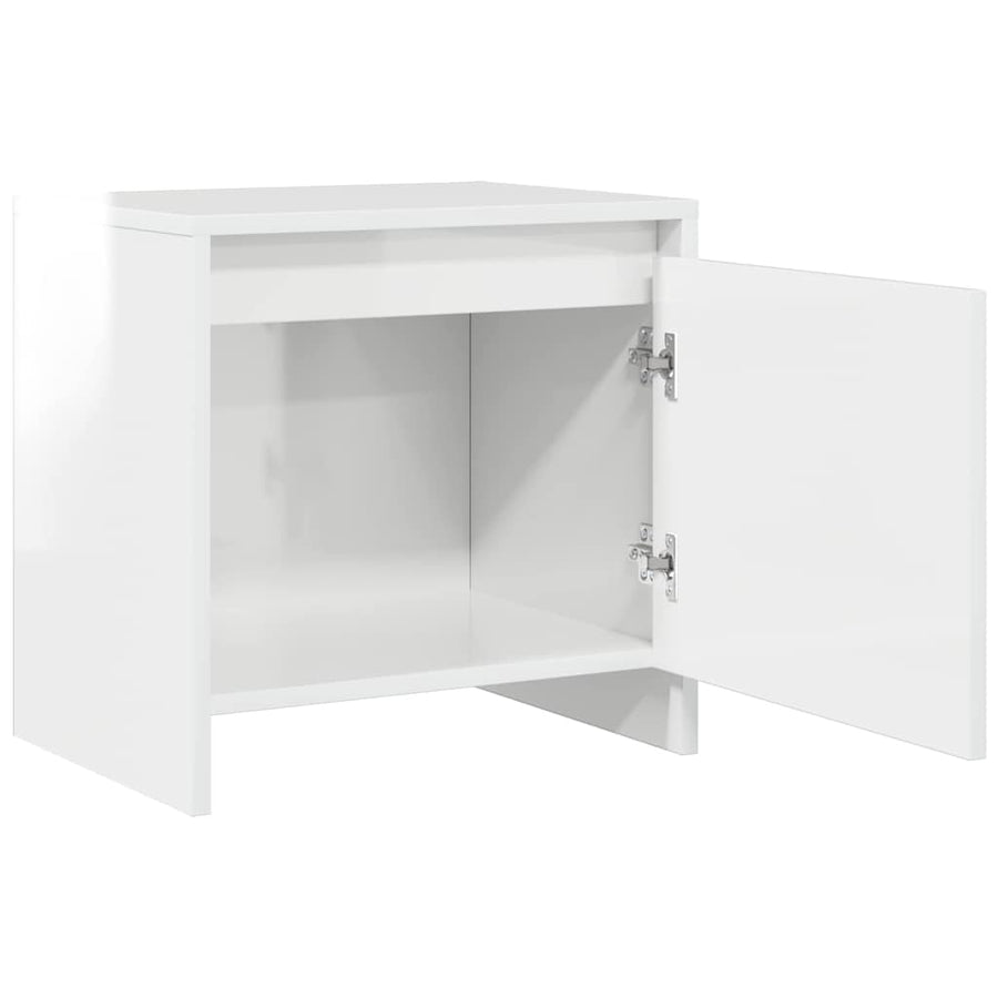Bedside Cabinets 2 pcs High Gloss White 45x34x44.5 cm Engineered Wood