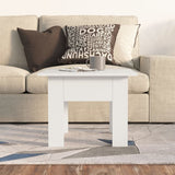 Coffee Table White 55x55x42 cm Engineered Wood - Side View