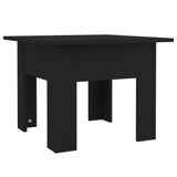 Coffee Table Black 55x55x42 cm Engineered Wood - Front View