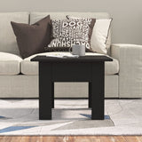 Coffee Table Black 55x55x42 cm Engineered Wood - Side View