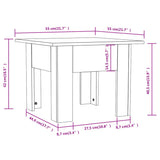 Coffee Table Black 55x55x42 cm Engineered Wood - Rear View