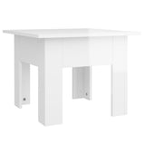 Coffee Table High Gloss White 55x55x42 cm Engineered Wood - Front View