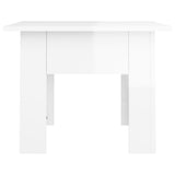 Coffee Table High Gloss White 55x55x42 cm Engineered Wood - 45-Degree Angle