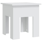 Coffee Table White 40x40x42 cm Engineered Wood - Front View