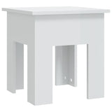Coffee Table High Gloss White 40x40x42 cm Engineered Wood - Front View