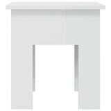 Coffee Table High Gloss White 40x40x42 cm Engineered Wood - 45-Degree Angle