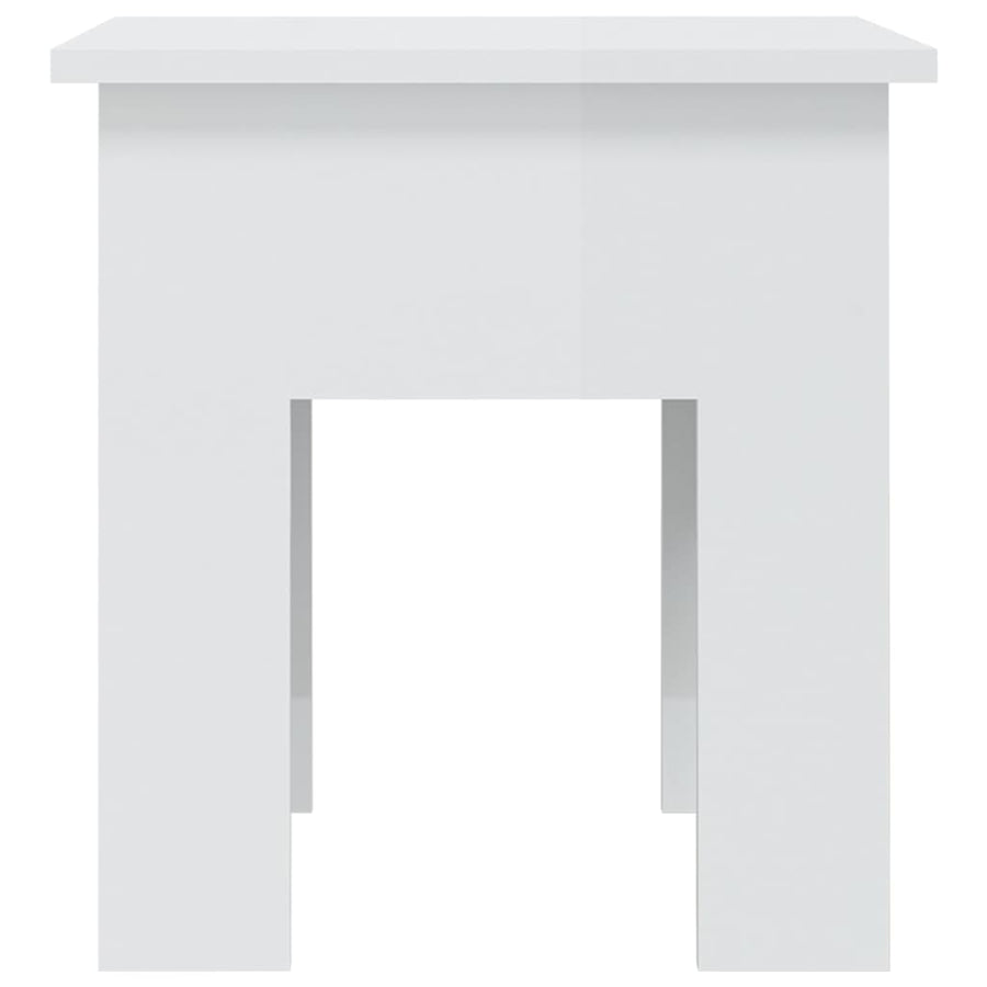 Coffee Table High Gloss White 40x40x42 cm Engineered Wood