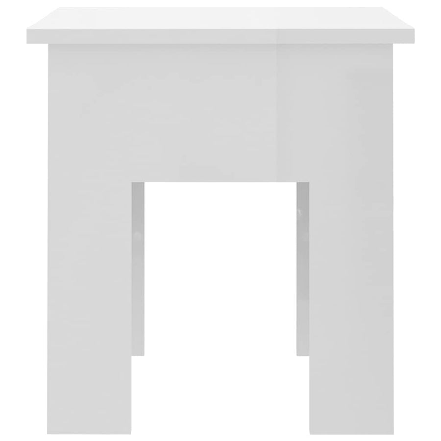Coffee Table High Gloss White 40x40x42 cm Engineered Wood