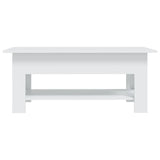 Coffee Table White 102x55x42 cm Engineered Wood - Side View