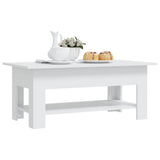 Coffee Table White 102x55x42 cm Engineered Wood - 45-Degree Angle