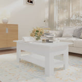 Coffee Table White 102x55x42 cm Engineered Wood - Rear View