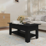 Coffee Table Black 102x55x42 cm Engineered Wood - Rear View