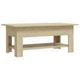 Coffee Table Sonoma Oak 102x55x42 cm Engineered Wood - Front View