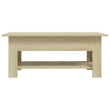 Coffee Table Sonoma Oak 102x55x42 cm Engineered Wood - Top-Down View