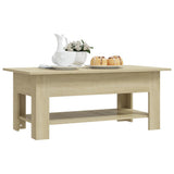 Coffee Table Sonoma Oak 102x55x42 cm Engineered Wood - Rear View