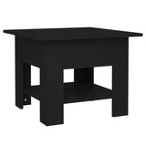 Coffee Table Black 55x55x42 cm Engineered Wood - Front View