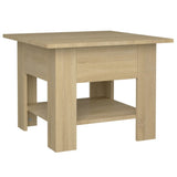 Coffee Table Sonoma Oak 55x55x42 cm Engineered Wood - Front View