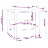 Coffee Table Sonoma Oak 55x55x42 cm Engineered Wood - Rear View