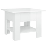 Coffee Table High Gloss White 55x55x42 cm Engineered Wood - Front View