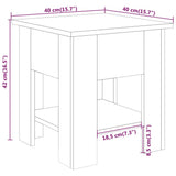 Coffee Table White 40x40x42 cm Engineered Wood