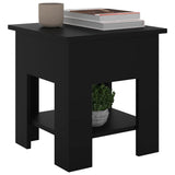 Coffee Table Black 40x40x42 cm Engineered Wood - 45-Degree Angle