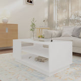 Coffee Table White 102x55x43 cm Engineered Wood - Side View