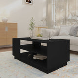Coffee Table Black 102x55x43 cm Engineered Wood - Side View