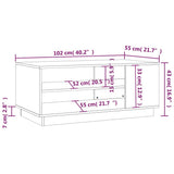 Coffee Table Black 102x55x43 cm Engineered Wood