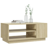 Coffee Table Sonoma Oak 102x55x43 cm Engineered Wood - Top-Down View