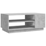 Coffee Table Concrete Grey 102x55x43 cm Engineered Wood - Front View