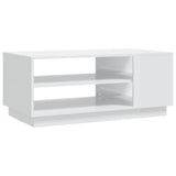 Coffee Table High Gloss White 102x55x43 cm Engineered Wood - Front View