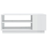 Coffee Table High Gloss White 102x55x43 cm Engineered Wood