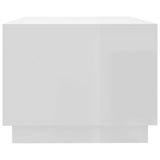 Coffee Table High Gloss White 102x55x43 cm Engineered Wood