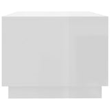 Coffee Table High Gloss White 102x55x43 cm Engineered Wood - Rear View